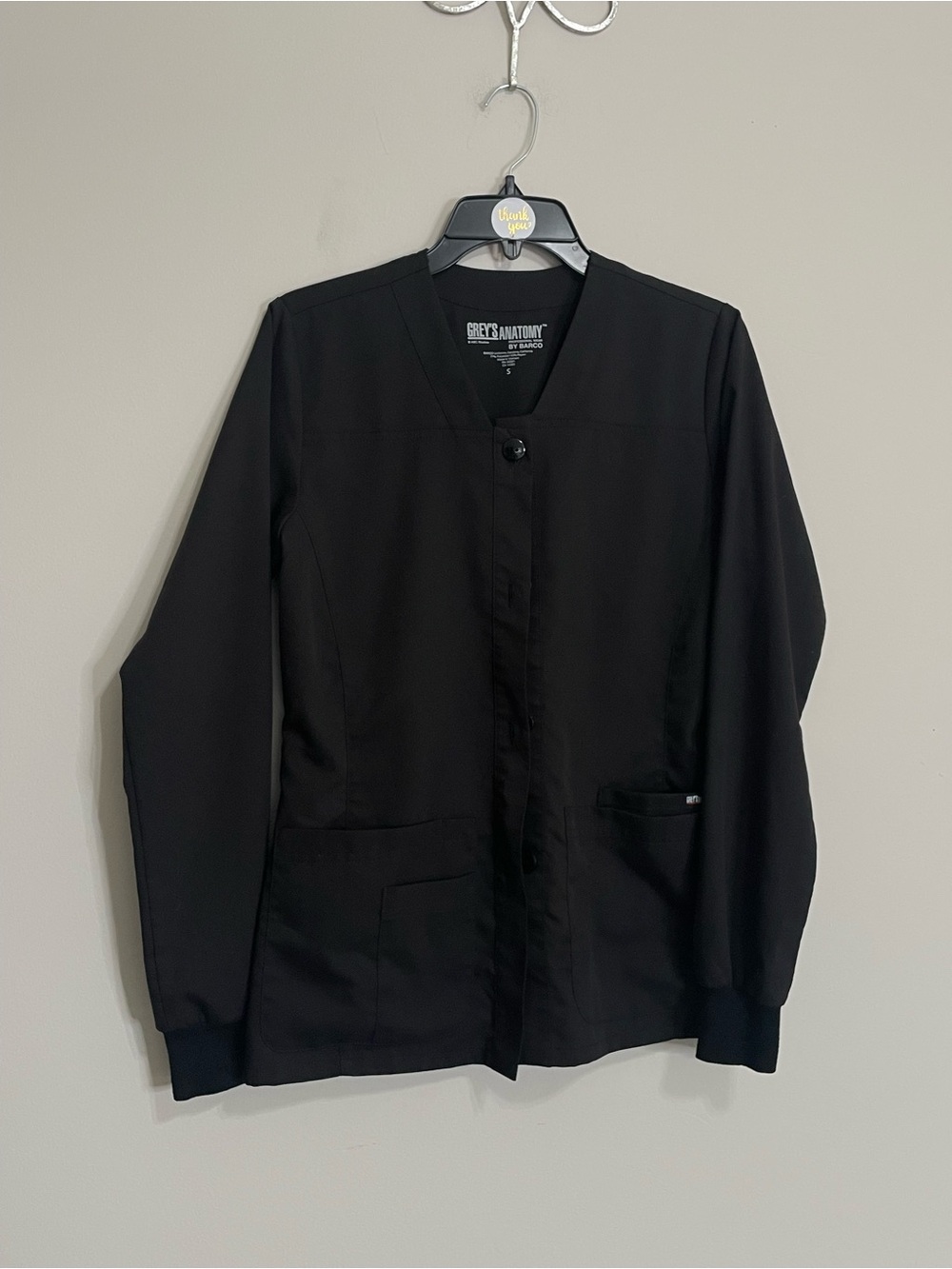 Grey's‎ Anatomy Black Button-Front Medical Jacket~ Size Small